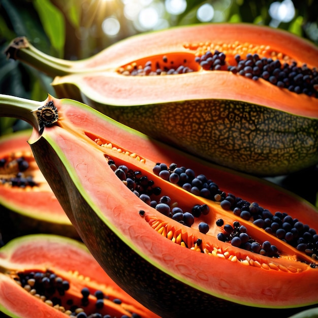 Papaya fresh raw organic fruit