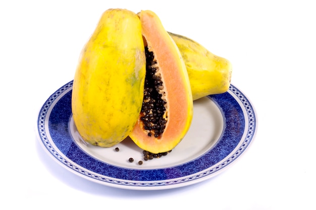 Papaya fruit gesneden