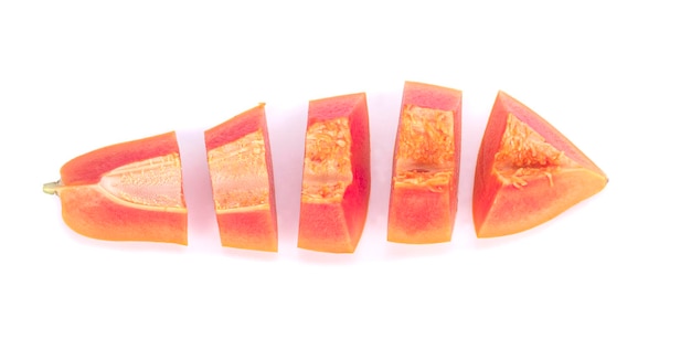 Papaya fruit isolated on white background