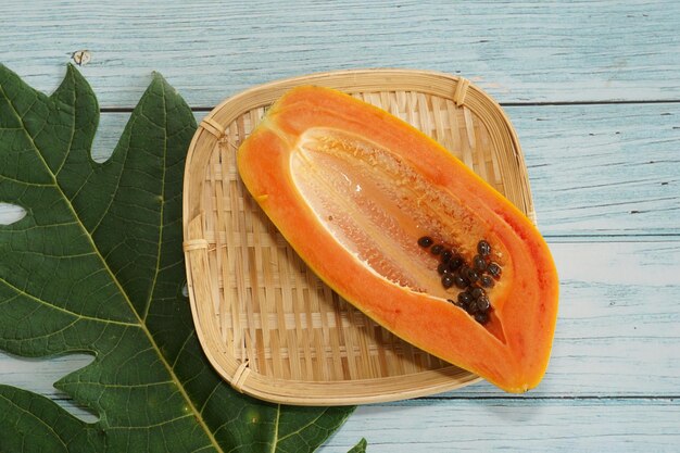 Papaya fruit on the table