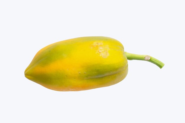 Papaya fruit on white background