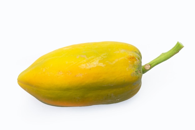 Papaya fruit on white background