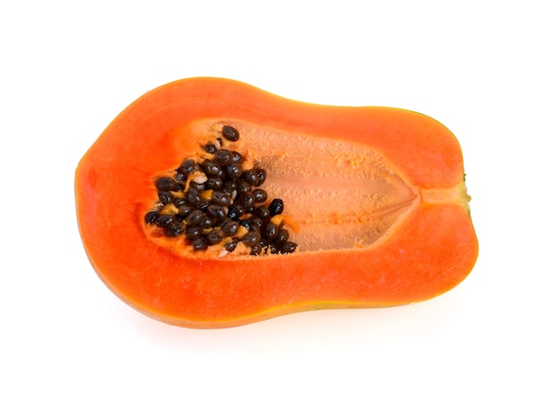 Papaya fruits isolated on white background