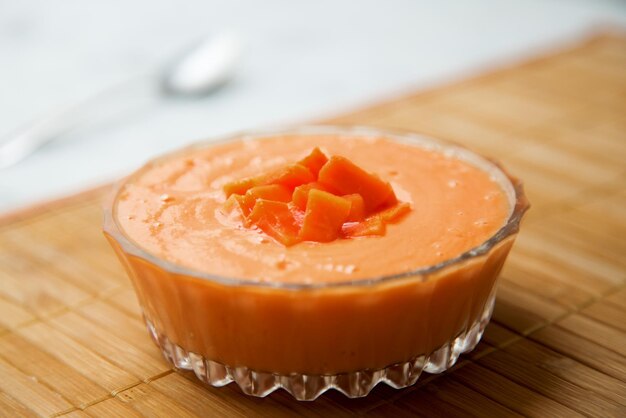 Papaya and honey yogurt.