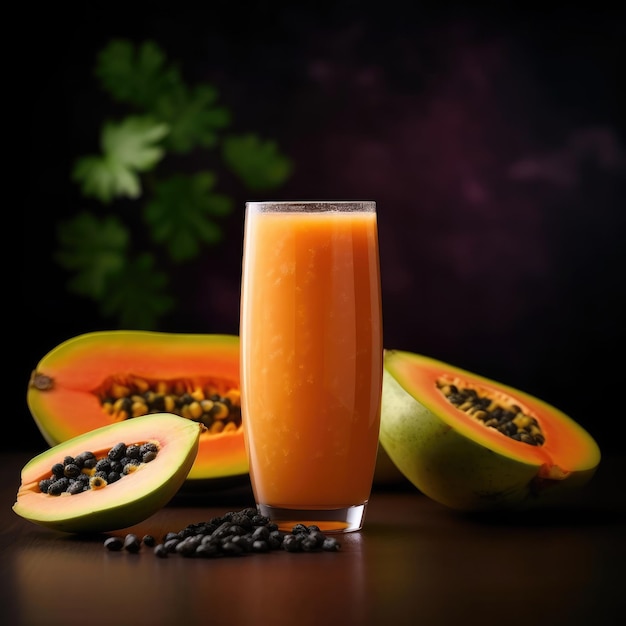 Papaya Juice with studio background