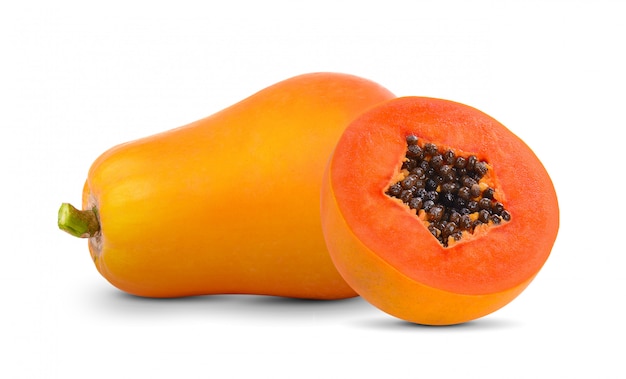 Papaya op wit