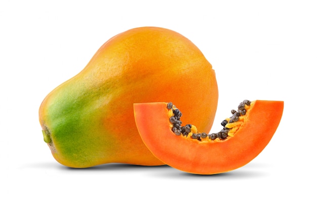 Papaya op wit