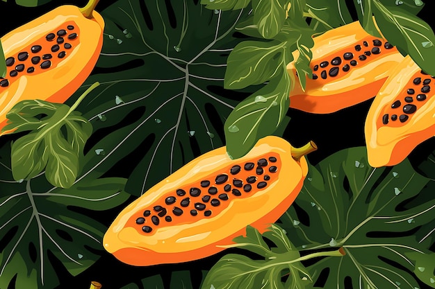 Papaya patroon illustratie