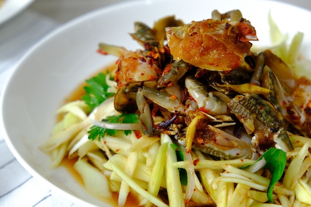 Papaya Salad with Crab. 