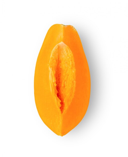 Papaya segment geïsoleerd