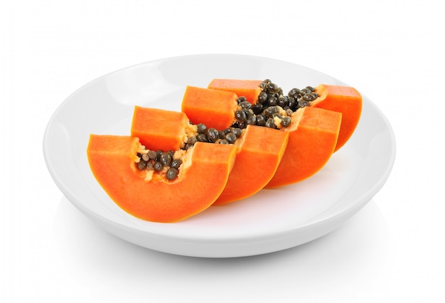 Papaya segment in plaat