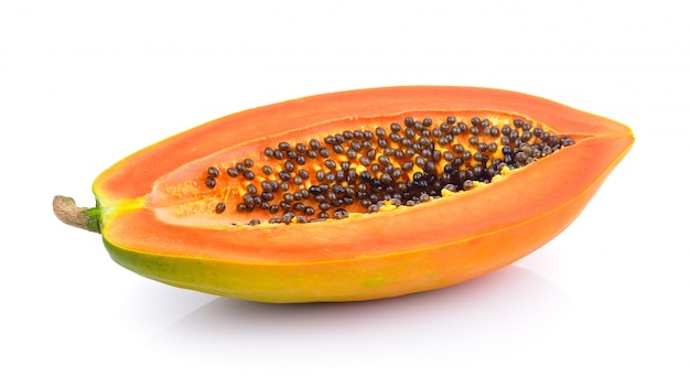 Papaya slice isolated