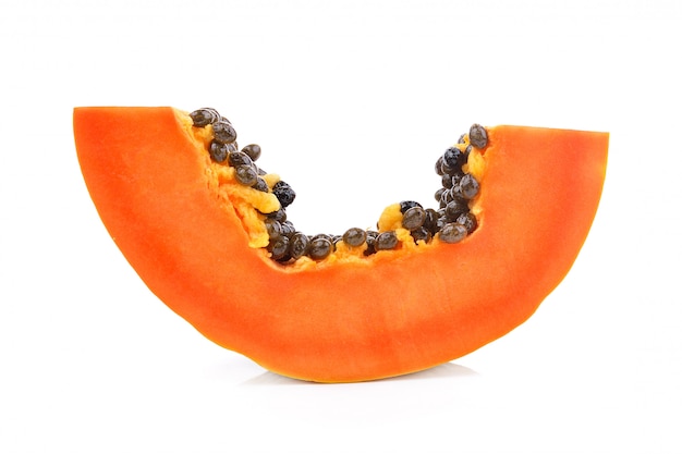 Papaya slice isolated