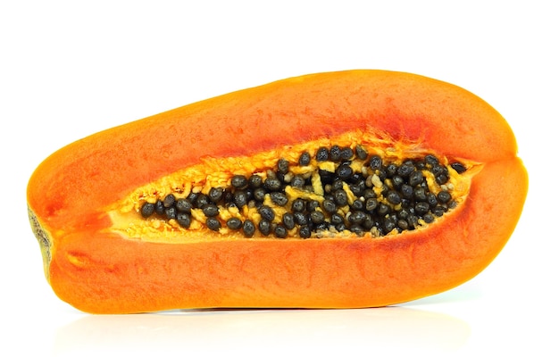 Papaya in white surface