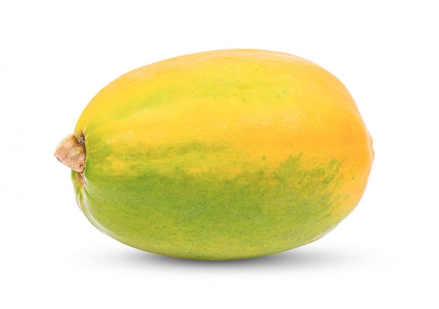 Papaya on white wall