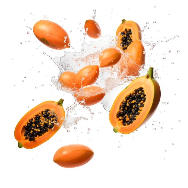 Papayas isolated on a white background