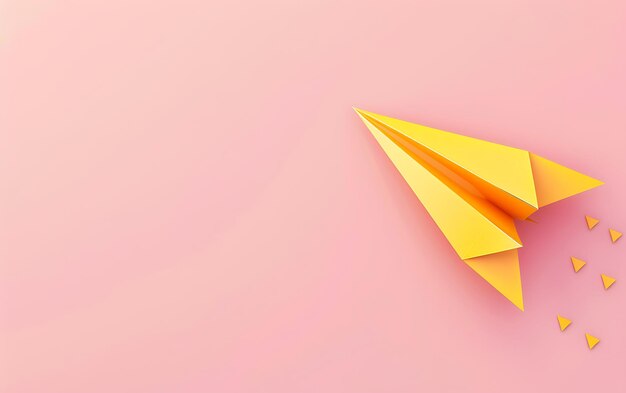 a paper airplane is on a pink background