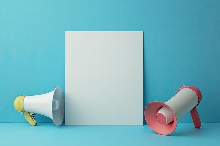 Photo paper application with megaphone and discount offer