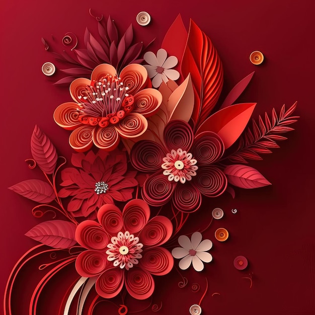 Paper art beautiful wallpapers of colorful paper flowers Generate Ai