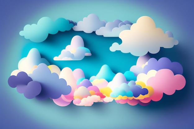 Paper art of clouds in the sky