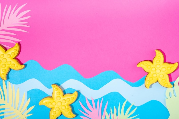 Paper art colorful summer background