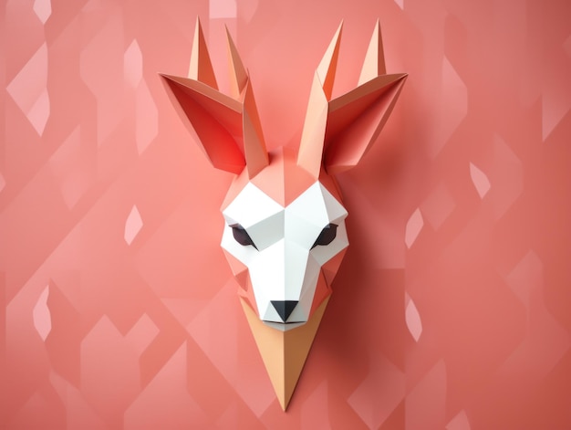A paper art of a deer head