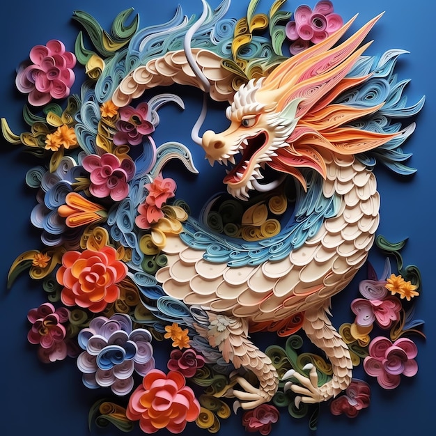 A paper art of a dragon