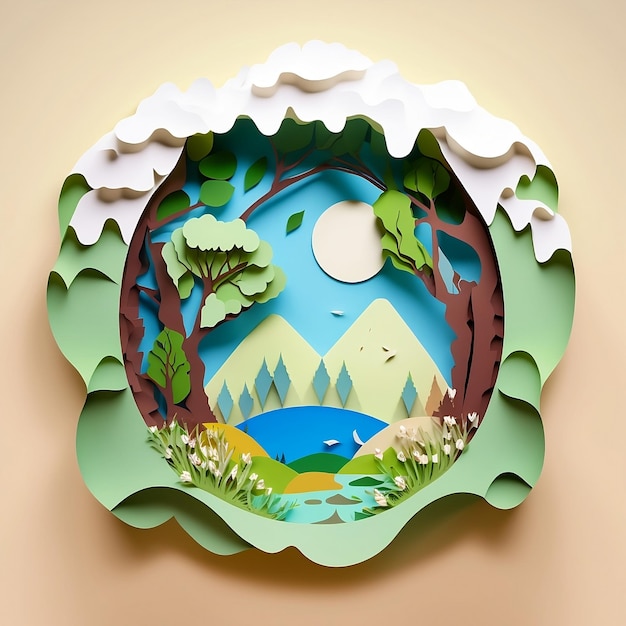 Photo paper art of environment and earth