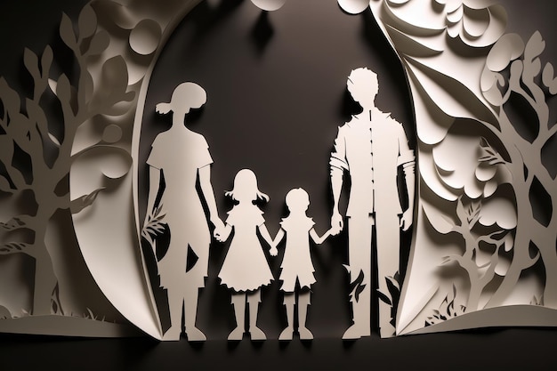 Paper Art Family AI 生成