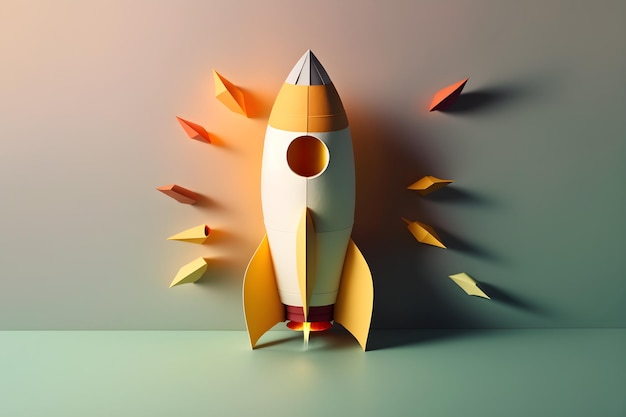 A paper art rocket