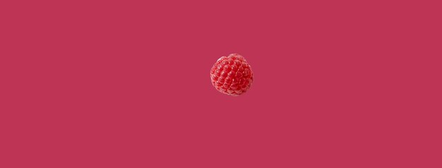 Paper background in the color of 2023 viva magenta and raspberry berry in the center flat laypano