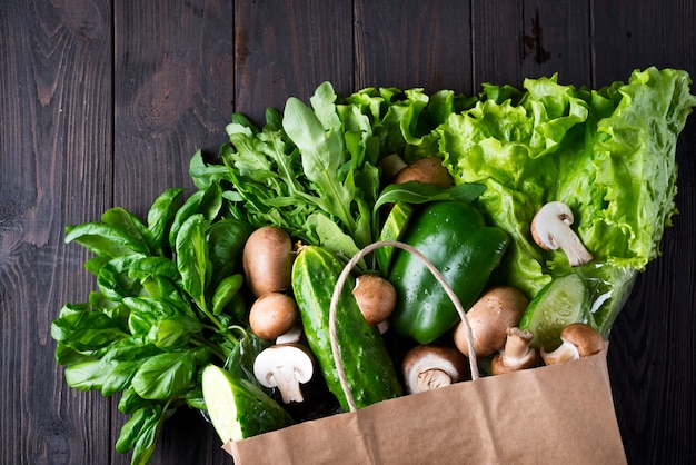 Paper bag of different health food