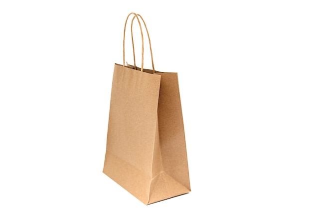 Paper Bag, empty Bag, Handle isolated