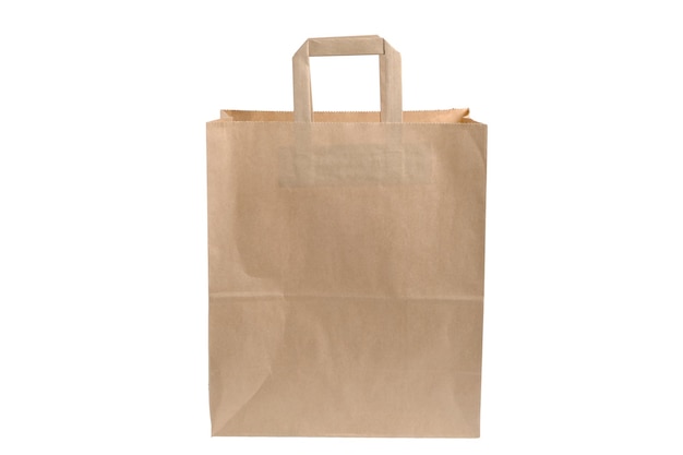 Paper bag grocery bag on a white background isolate