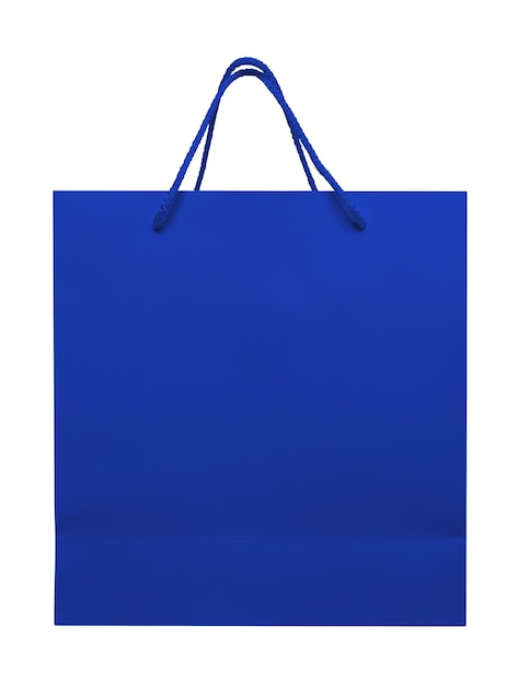 Photo paper bag isolated blue