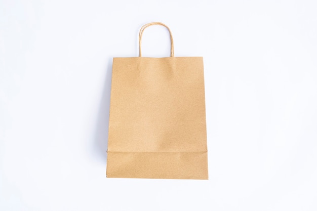 Paper Bag Isolated On White Paper Background