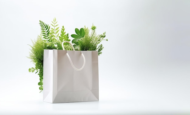 Paper bag one of the most recyclable materials in the world isolated on white background eco frie