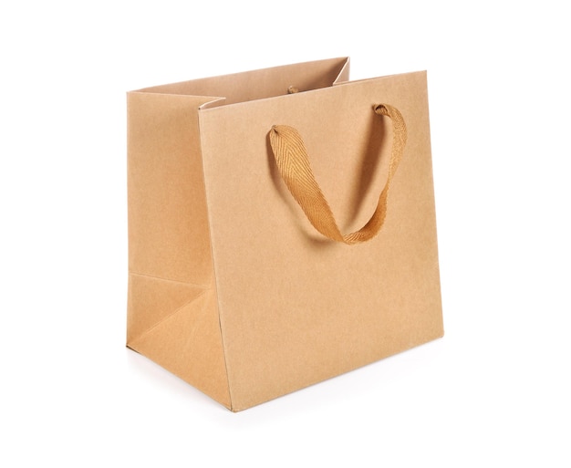 Photo paper bag on a white background