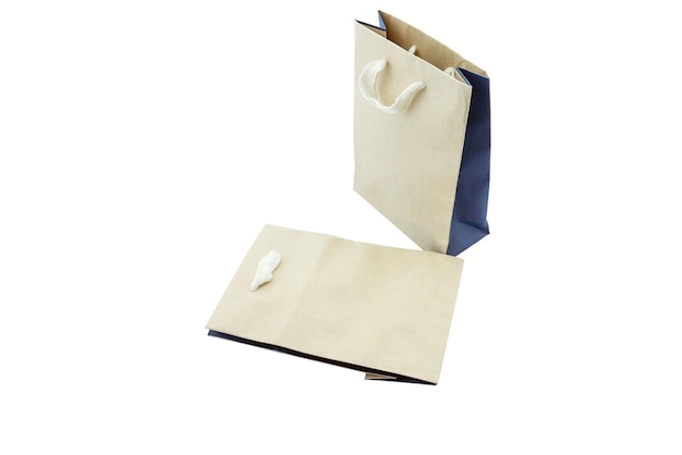 Photo paper bag on white background