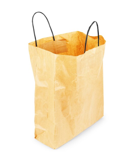 Paper bags on white background