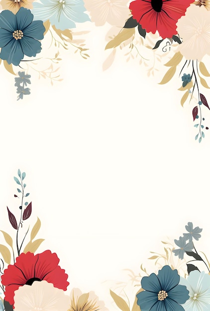 Paper Blossoms Colorful Floral Background Enhancing a White Paper Frame