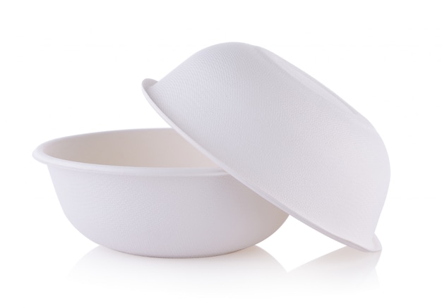 Paper bowl on white background