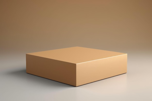 макет бумажной коробки с подиумом с боковой стороны с верхней стороны с изолированным фоном