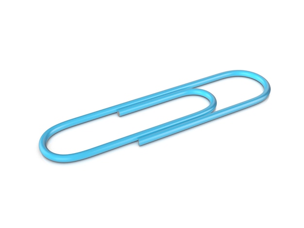 Paper clip on a white background 3d illustration