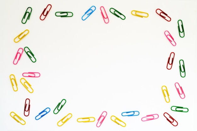 Photo paper clips multicolored in the form of a frame