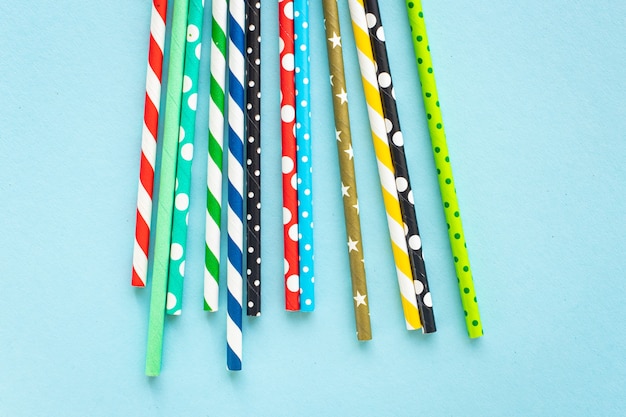 paper cocktail straws multicolored striped dotted straws scattered useful ecology biodegradable