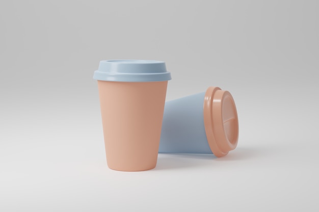 紙のコーヒーカップの3 dレンダリング