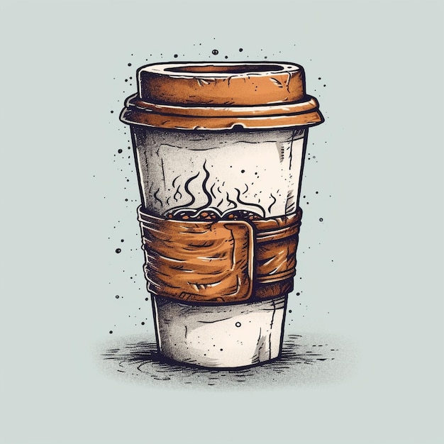 紙のコーヒーカップのイラスト