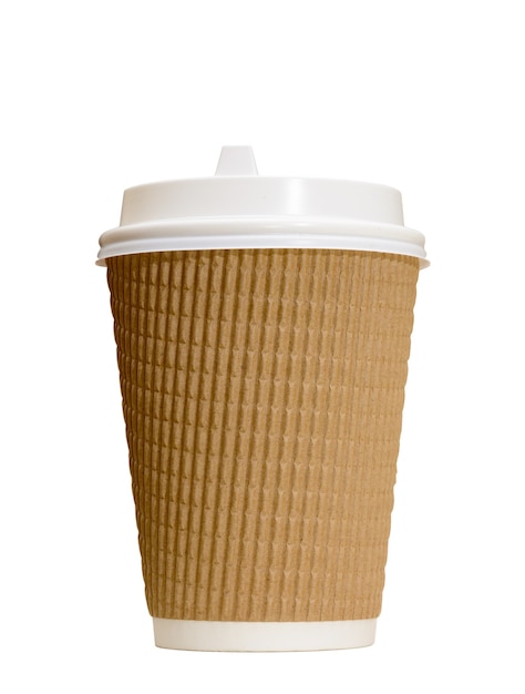 Paper coffee cup isolated on white