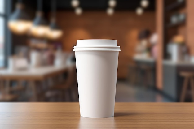 Paper coffee cup mockup Generative AI